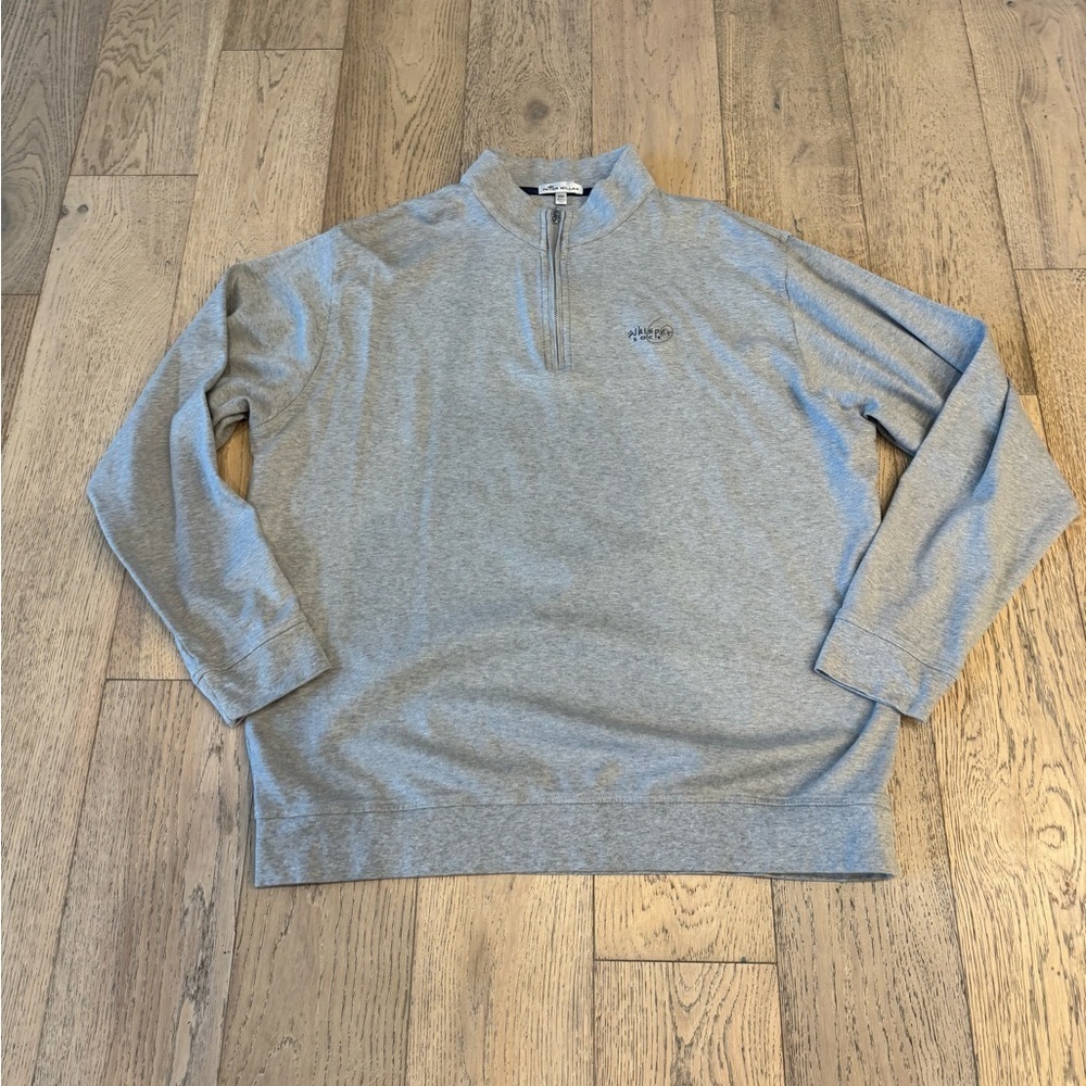 Peter Millar Men’s Half Zip Whisper Rock Logo Grey 2xl